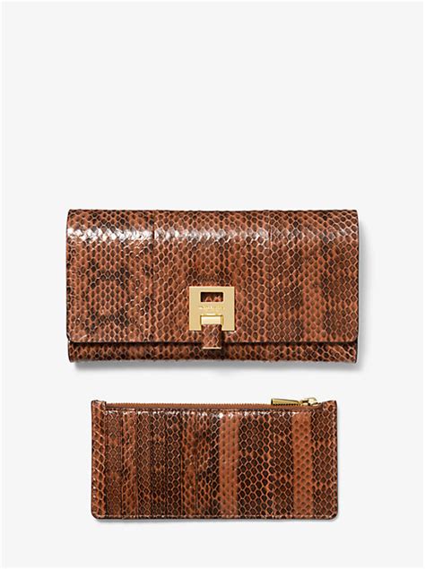 snakeskin continental wallet